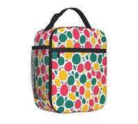 Mexpekil Borsa termica per il pranzo con uova di Pasqua colorate per donne e uomini, borsa termica portatile da picnic con tasca laterale in rete per adulti lunchbox per lavoro