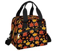 Mexpekil Borsa termica per il pranzo da uomo e donna, impermeabile, portatile, con tracolla regolabile, 13,8 l (ringraziamento, autunno, foglie d'acero)