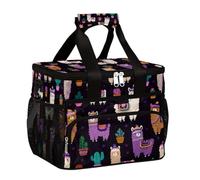 Mexpekil Borsa termica per il pranzo, riutilizzabile, a prova di perdite, con carino, cammello, lama, picnic, alpaca, cactus, borsa termica per donne, uomini, lavoro, campeggio, spiaggia, ufficio, 24