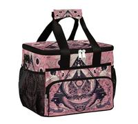 Mexpekil Borsa termica per il pranzo, riutilizzabile, a prova di perdite, con motivo magico, per picnic, per donne, uomini, lavoro, campeggio, spiaggia, ufficio, 24 lattine, 15 l