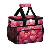 Mexpekil Borsa termica per il pranzo riutilizzabile con amore rosso di San Valentino, per donne, uomini, adulti, borsa termica per il pranzo, grande, riutilizzabile, borsa per il pranzo, per lavoro