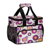 Mexpekil Borsa termica per il pranzo riutilizzabile con cerchio viola, per donne, uomini, adulti, borsa termica per il pranzo, grande, riutilizzabile, borsa per il pranzo, per lavoro, picnic, attività