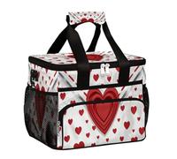 Mexpekil Borsa termica per il pranzo riutilizzabile con cuore rosso per donne, uomini, adulti, borsa termica per il pranzo, grande, riutilizzabile, borsa per il pranzo, per lavoro, picnic, attività