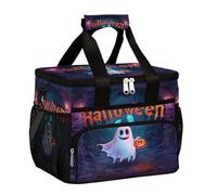 Mexpekil Borsa termica per il pranzo riutilizzabile con fantasma dei cartoni animati, per donne, uomini, adulti, grande, riutilizzabile, per lavoro, picnic, attività all'aperto