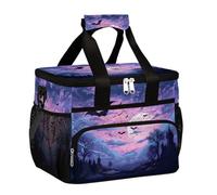 Mexpekil Borsa termica per il pranzo riutilizzabile con pipistrello di Halloween rosa per donne uomini adulti borsa termica per il pranzo grande riutilizzabile borsa per il pranzo per il lavoro picnic
