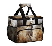 Mexpekil Borsa termica per il pranzo riutilizzabile con pittura di cavallo bianco per donne uomini adulti borsa termica per il pranzo grande riutilizzabile borsa per il pranzo per il lavoro picnic