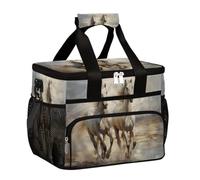 Mexpekil Borsa termica per il pranzo riutilizzabile con pittura di cavallo in esecuzione per donne uomini adulti borsa termica per il pranzo grande riutilizzabile borsa per il pranzo per il lavoro