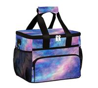 Mexpekil Borsa termica per il pranzo, riutilizzabile, per donne, uomini, adulti, rosa, viola, galassia, cielo, grande, riutilizzabile, per lavoro, picnic, attività all'aperto