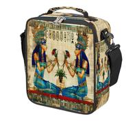 Mexpekil Borsa termica quadrata per il pranzo, per donne e bambini, stile retrò, stile antico Egitto, riutilizzabile, per scuola, picnic, viaggi