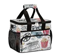 Mexpekil Borsa termica riutilizzabile a tema film per donne, uomini e adulti, borsa termica per il pranzo, grande, riutilizzabile, per lavoro, picnic, attività all'aperto