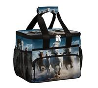 Mexpekil Borsa termica riutilizzabile per il pranzo con cavallo che corre per donne, uomini, adulti, borsa termica per il pranzo, grande, riutilizzabile, borsa per il pranzo, per lavoro, picnic