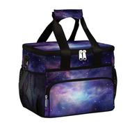 Mexpekil Borsa termica termica a prova di perdite, riutilizzabile, con galassia, nebulosa, universo, spazio, picnic, per donne, uomini, lavoro, campeggio, spiaggia, ufficio, 24 lattine, 15 l