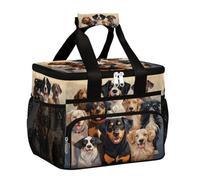 Mexpekil Borsa termica termica per il pranzo, a prova di perdite, riutilizzabile, con cane da montagna del Bernese, per picnic, per donne e uomini, lavoro, campeggio, spiaggia, ufficio, 24 lattine, 15