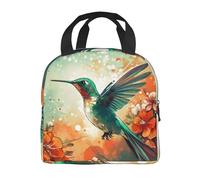 Mexpekil Borsa termica termica per il pranzo con motivo di colibrì, con uccellini verdi
