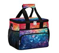 Mexpekil Borsa termica termica per il pranzo, riutilizzabile, con cuore e scritta "Love", per donne, uomini, adulti, grande, riutilizzabile, per lavoro, picnic, attività all'aperto