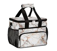 Mexpekil Borsa termica termica per il pranzo, riutilizzabile, in marmo bianco, per donne, uomini, adulti, grande, riutilizzabile, per lavoro, picnic, attività all'aperto