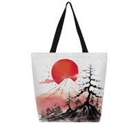 Mexpekil Borsa tote in tela a tema giapponese di montagna per donne e ragazze borse per la spesa riutilizzabili grandi borse da donna borsa a tracolla multiuso