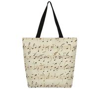 Mexpekil Borsa tote in tela a tema note musicali per donne ragazze borse per la spesa riutilizzabili borse per la spesa grandi borse da donna borsa a tracolla multiuso
