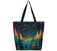 Mexpekil Borsa tote in tela con albero della foresta artistica per donne e ragazze borse per la spesa riutilizzabili grandi borse da donna borsa a tracolla multiuso