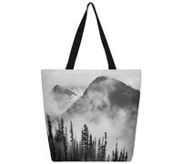 Mexpekil Borsa tote in tela con foresta di montagna per donne ragazze borse per la spesa riutilizzabili grandi borse da donna borsa a tracolla multiuso