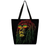 Mexpekil Borsa tote in tela con leone del terrore, per donne e ragazze, borsa riutilizzabile per la spesa, borsa grande da donna, borsa a tracolla multiuso