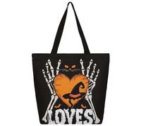 Mexpekil Borsa tote in tela con mani scheletriche di Halloween per donne e ragazze borse per la spesa riutilizzabili grandi borse da donna borsa a tracolla multiuso
