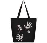 Mexpekil Borsa tote in tela con scheletro umano, per donne e ragazze, riutilizzabile, borsa per la spesa grande, borsa a tracolla multiuso