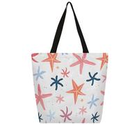 Mexpekil Borsa tote in tela con stella marina, per donne e ragazze, riutilizzabile, borsa per la spesa grande, borsa a tracolla multiuso da donna