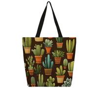 Mexpekil Borsa tote in tela con vari cactus per donne ragazze borse per la spesa riutilizzabili grandi borse da donna borsa a tracolla multiuso