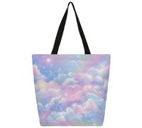 Mexpekil Borsa tote in tela rosa con galassia per donne e ragazze, borsa riutilizzabile per la spesa borse per la spesa grandi borse da donna borsa a tracolla multiuso