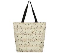 Mexpekil Borsa tote in tela semplice con note musicali per donne ragazze borse per la spesa riutilizzabili grandi borse da donna borsa a tracolla multiuso