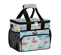 Mexpekil Borse per il pranzo isolate riutilizzabili con barche a vela colorate per donne uomini adulti scatola termica per il pranzo grande riutilizzabile borsa termica per il pranzo per il lavoro