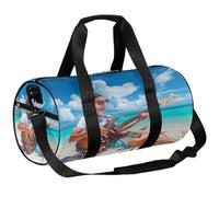 Mexpekil Borsone con scomparto per scarpe, impermeabile, bel ragazzo che suona la chitarra, spiaggia costa, zaino da viaggio estivo per fitness, palestra, viaggi di fine settimana, Bello, ragazzo,