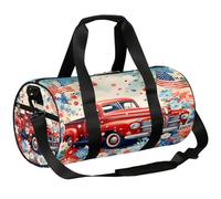 Mexpekil Borsone con scomparto per scarpe, impermeabile, con bandiera rossa per pick-up e patriottismo, zaino da viaggio per fitness, palestra, fine settimana, Patriottismo rosso del giorno