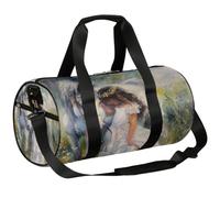 Mexpekil Borsone con scomparto per scarpe, impermeabile, con cavallo bianco, acquerello, zaino da viaggio per fitness, palestra, fine settimana, Acquerello Cavallo Bianco Piangere Belle
