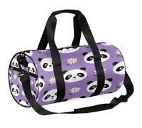Mexpekil Borsone con scomparto per scarpe, impermeabile, con faccia di panda e margherite, zaino da viaggio per fitness, palestra, viaggi nel fine settimana, Cartone animato Panda Face Daisy