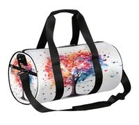 Mexpekil Borsone con scomparto per scarpe, impermeabile, con scritta "Love Happy Tree", zaino da viaggio per fitness, palestra, fine settimana, Albero Felice Amore