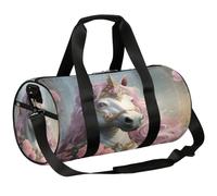 Mexpekil Borsone con scomparto per scarpe, impermeabile con unicorno coronato con testa viola fiore zaino da viaggio per fitness, palestra, gite nel fine settimana, Unicorno coronato con fiore viola