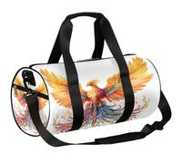 Mexpekil Borsone con scomparto per scarpe, impermeabile, Golden Fire Phoenix, zaino da viaggio per fitness, palestra, gite nel fine settimana, Fenice del Fuoco Dorato