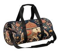 Mexpekil Borsone con scomparto per scarpe, impermeabile, motivo: elefante, fiore, india, birmania, sud-est asiatico, zaino da viaggio per fitness, palestra, fine settimana, Elefante Fiore India