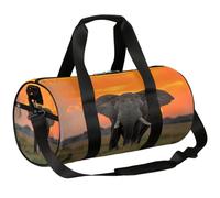 Mexpekil Borsone con scomparto per scarpe, impermeabile, motivo: elefanti safari sulla savana africana, zaino da viaggio per fitness, palestra, fine settimana, Elefanti safari sulla savana africana