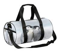 Mexpekil Borsone con scomparto per scarpe, impermeabile, motivo: pinguino che si coccola nella neve, zaino da viaggio per fitness, palestra, gite nel fine settimana, Pinguino coccole nella neve