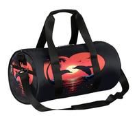 Mexpekil Borsone con scomparto per scarpe, impermeabile, per amanti dei delfini, tramonto e amore, zaino da viaggio per fitness, palestra, fine settimana, Dolphin Lovers Tramonto Amore Amore