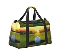 Mexpekil Borsone da golf con palla da golf al tramonto, borsa da viaggio impermeabile, per sport, palestra, danza, grande, per weekender, per la notte, pieghevole, da viaggio, per donne e uomini,