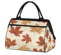 Mexpekil Borsone da palestra, borsa da viaggio sportiva da portare con sé durante la notte, per il fine settimana, per donne e uomini, Foglia d'acero autunnale, Borsone da viaggio