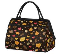 Mexpekil Borsone da palestra, borsa da viaggio sportiva da portare con sé durante la notte, per il fine settimana, per donne e uomini, Cuore Foglia Cartoon, Borsone da viaggio