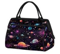Mexpekil Borsone da palestra, borsa da viaggio sportiva da portare con sé durante la notte, per il fine settimana, per donne e uomini, Galassia Nebulosa Pianeta, Borsone da viaggio