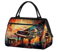 Mexpekil Borsone da palestra, borsa da viaggio sportiva da portare con sé durante la notte, per il fine settimana, per donne e uomini, Astratto Tasti Piano, Borsone da viaggio