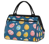 Mexpekil Borsone da palestra, borsa da viaggio sportiva da portare con sé durante la notte, per il fine settimana, per donne e uomini, Uova di Pasqua Colorate, Borsone da viaggio