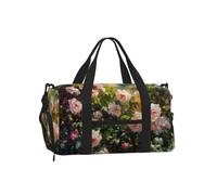 Mexpekil Borsone da palestra con scomparto per scarpe, impermeabile, grande borsa da viaggio per il fine settimana durante la notte, Dipinto ad olio Rose, One Size, Classico